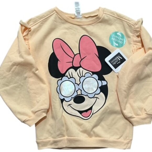 NEW Disney Minnie Mouse 2 Piece Sweatsuit Girls Size 6 Yellow Fleece - Picture 2 of 12